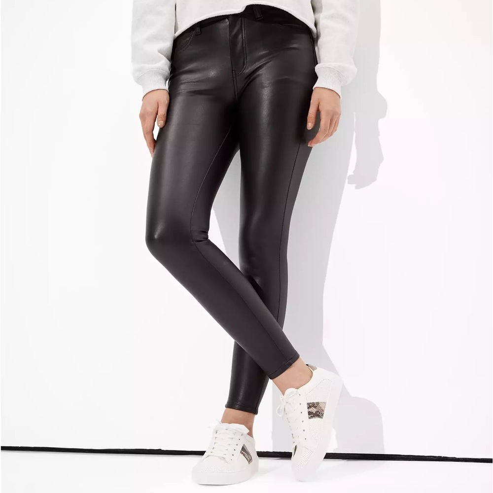 American Eagle • High Waisted Vegan Leather Jegging